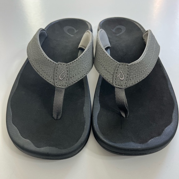 Olukai Ohana W Gray Black Sandals Size 11 - Picture 2 of 8